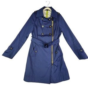 Soia & Kyo Blue Belted Trench Coat